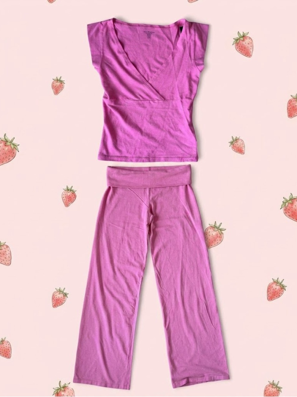 (ONLY 1 LEFT) Brandy Melville Fuchsia Set - Amara Top & Priscilla Pants